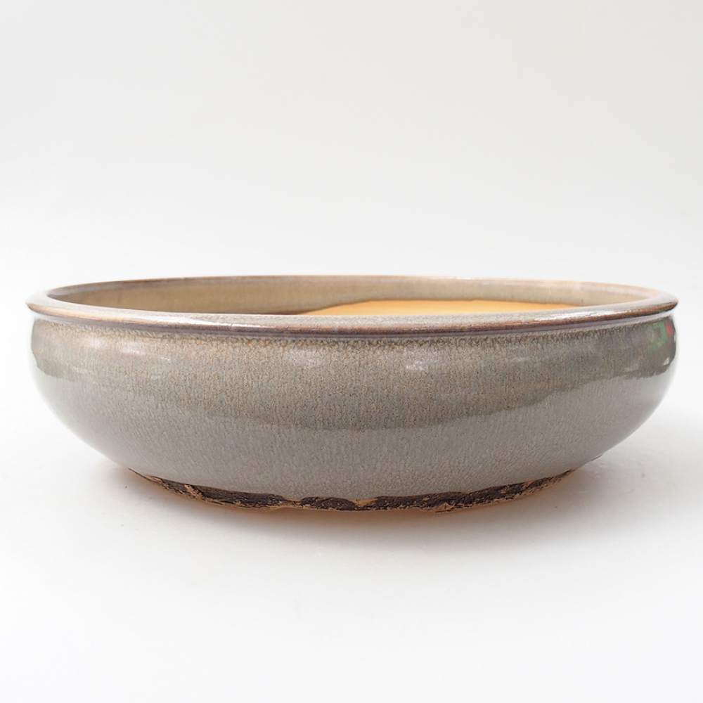 Keramik-Bonsaischale 26 x 26 x 7 cm, Farbe grau
