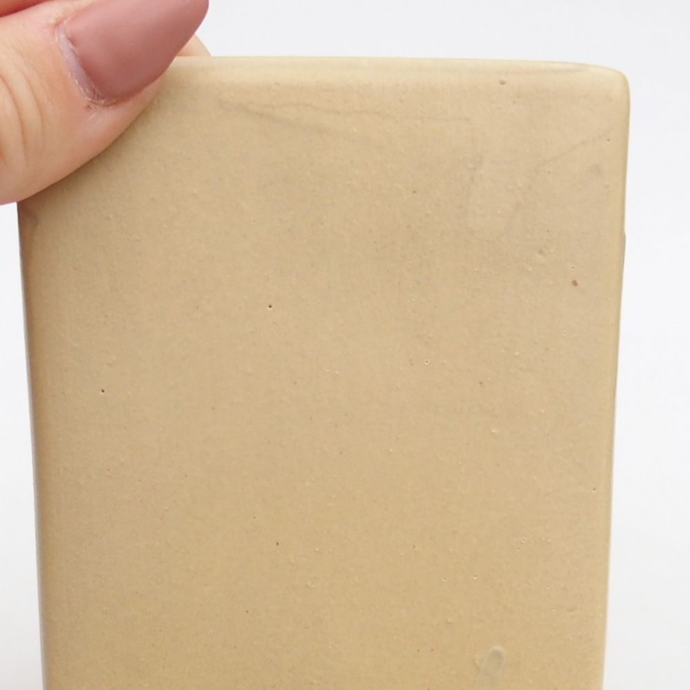 Bonsaischale aus Keramik 7,5 x 7,5 x 10 cm, Farbe beige