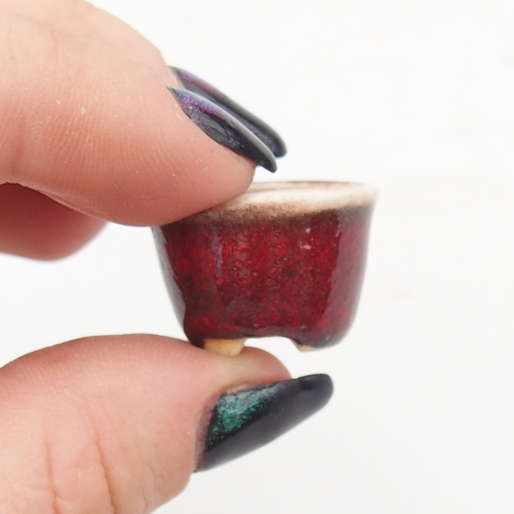 Mini-Bonsaischale 2 x 2 x 1,5 cm, Farbe rot