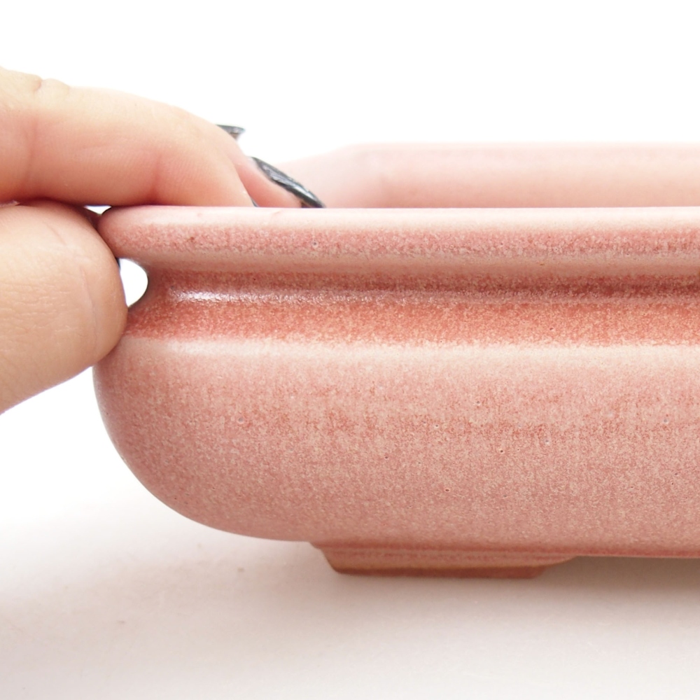 Keramik-Bonsaischale 15,5 x 15,5 x 6 cm, Farbe rosa