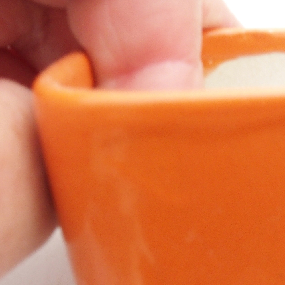 Mini aus Keramik, 7 x 7 x 4 cm, orange