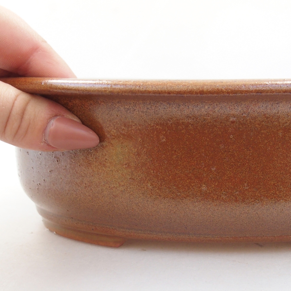 Bonsaischale aus Keramik 23 x 19,5 x 8 cm, braun