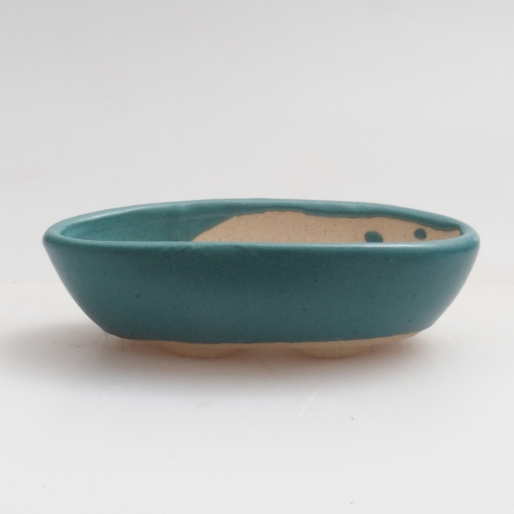 Keramik Bonsai Schale 7 x 3,5 x 2 cm, Farbe blau
