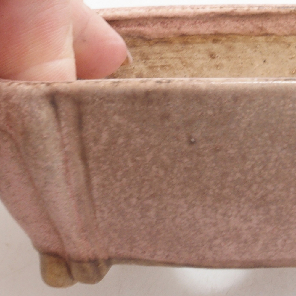 Bonsaischale aus Keramik 10 x 8,5 x 4,5 cm, Farbe rosa