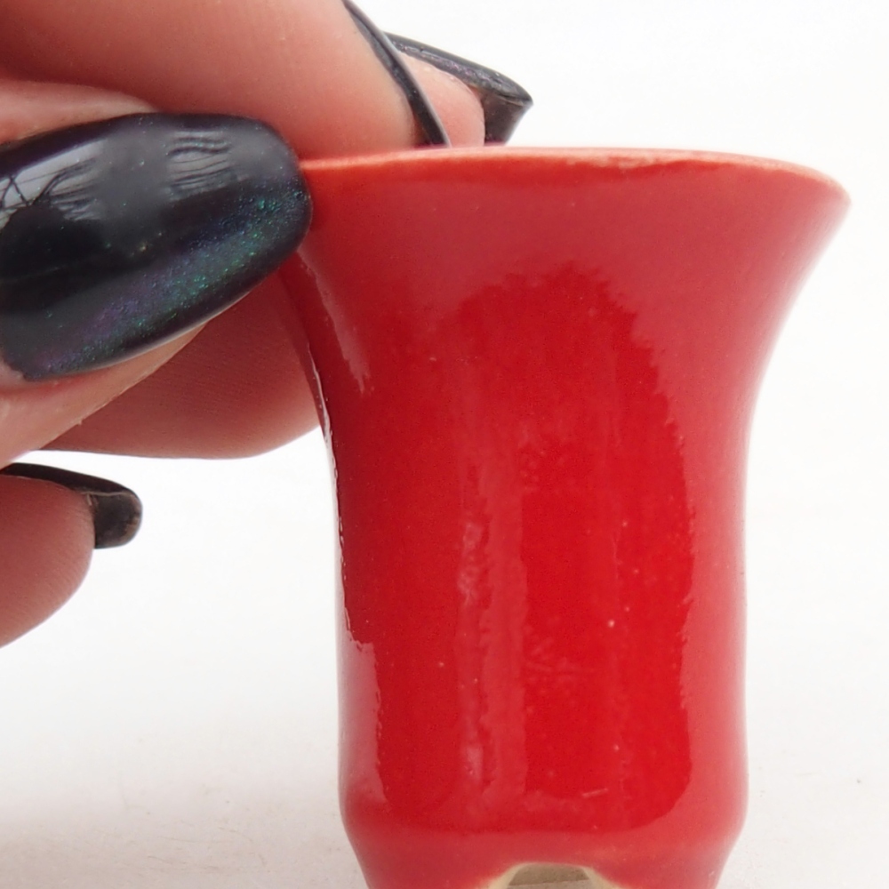 Mini-Bonsaischale 3 x 3 x 3,5 cm, Farbe rot