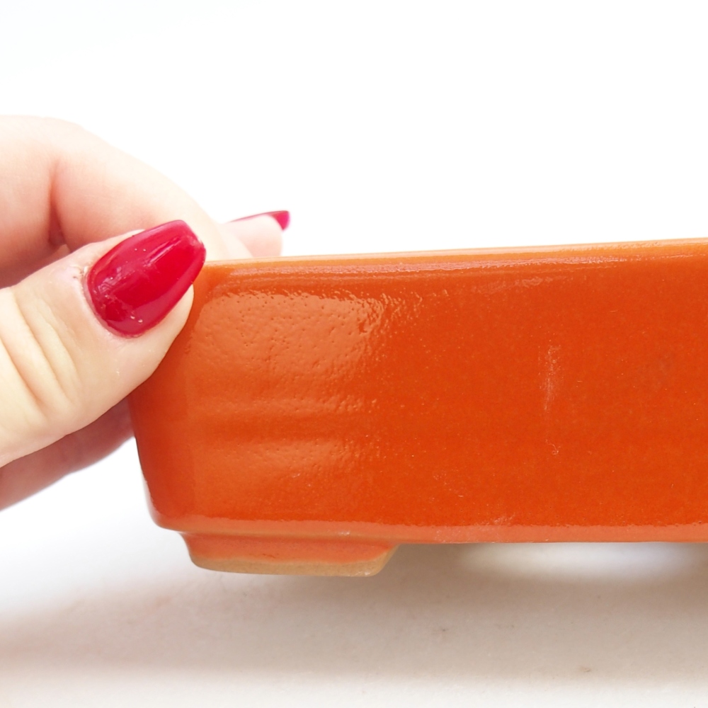 Bonsaischale aus Keramik 14,5 x 10,5 x 4,5 cm, orange