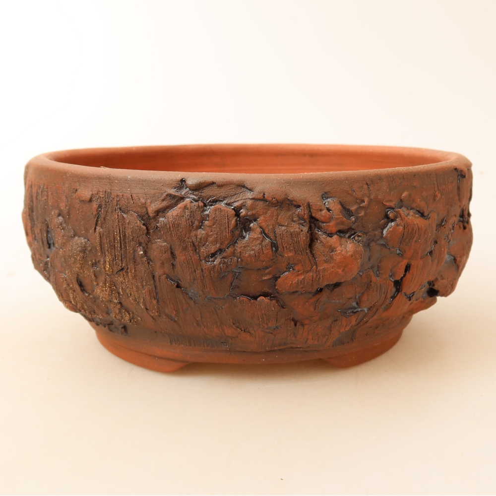 Keramik-Bonsai-Schale 16 x 16 x 6,5 cm, Farbe: braun
