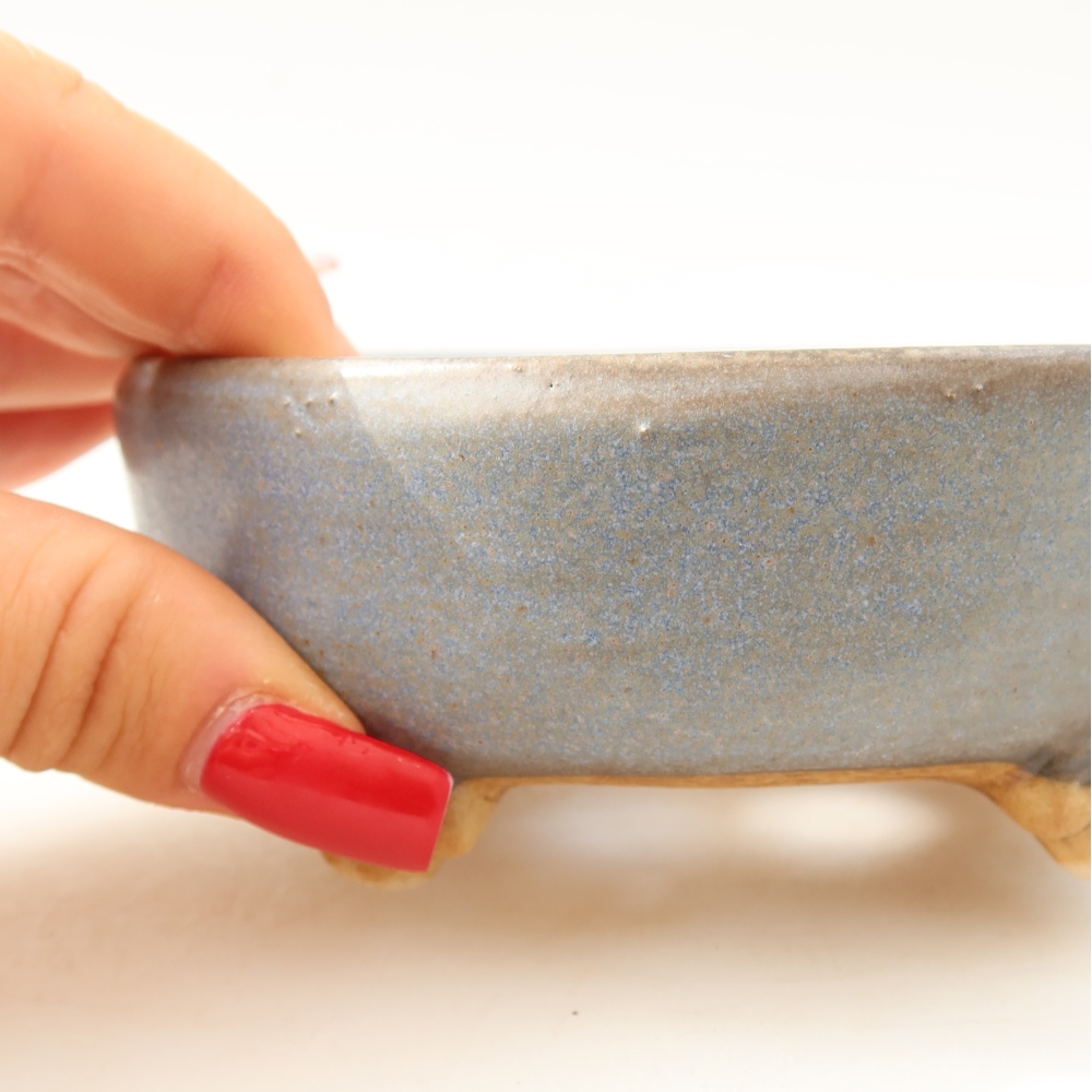 Keramik-Bonsai-Schale, 10,5 × 10,5 × 4 cm, Farbe: Blau