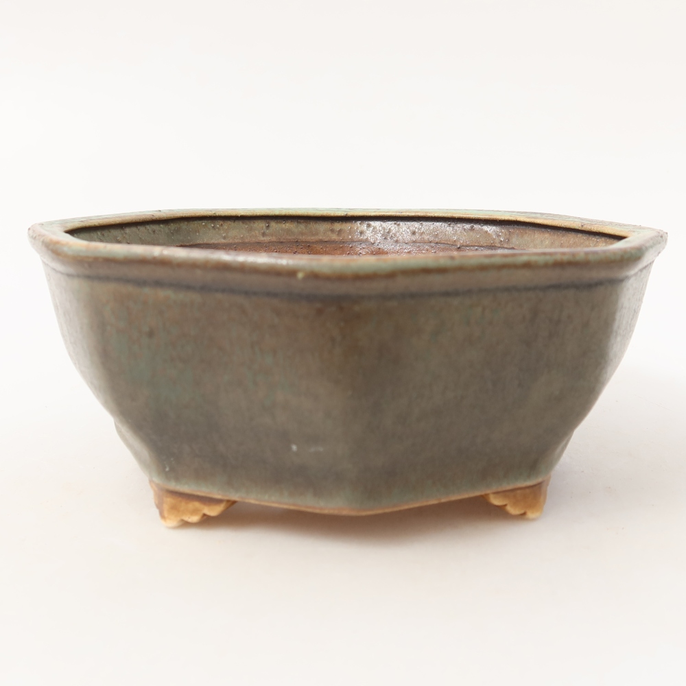 Keramik-Bonsai-Schale 17 x 16 x 6,5 cm, Farbe: grün