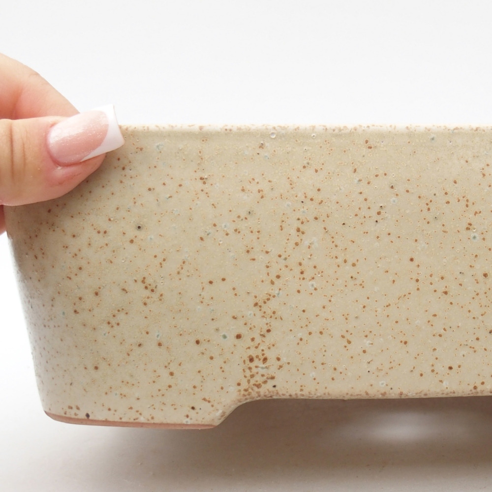 Bonsaischale aus Keramik 23 x 18 x 7,5 cm, Farbe beige
