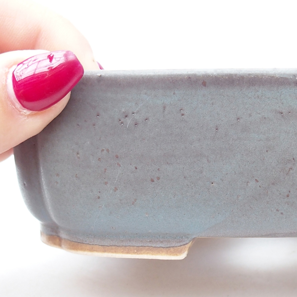 Bonsaischale aus Keramik 13,5 x 12 x 4 cm, Farbe blau