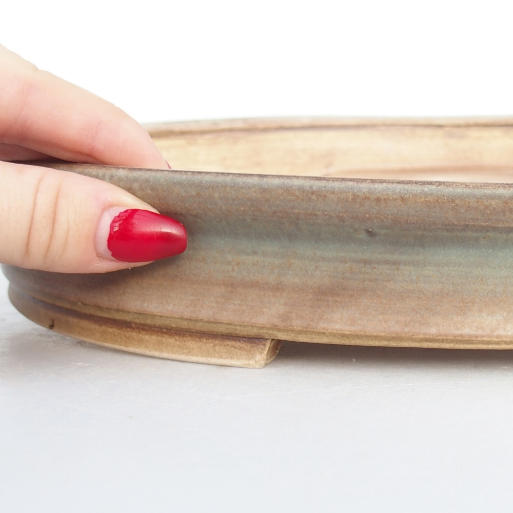 Bonsaischale aus Keramik 31 x 27 x 4,5 cm, grün