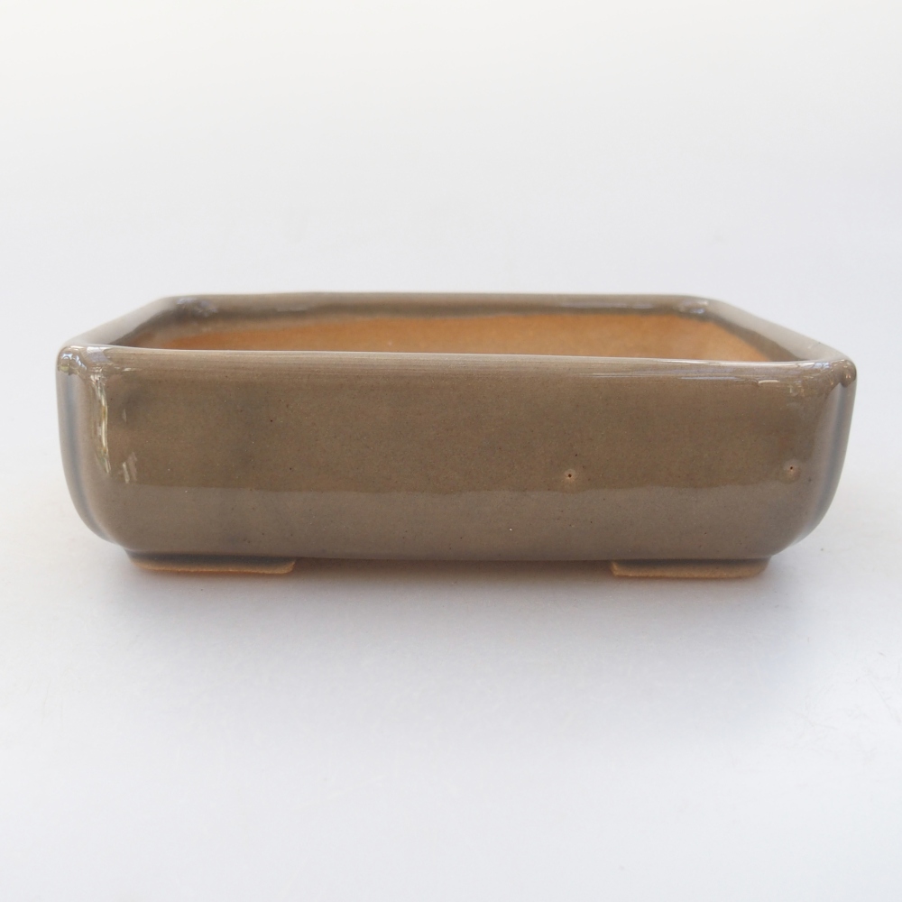 Bonsaischale aus Keramik 11,5 x 9 x 3,5 cm, grau