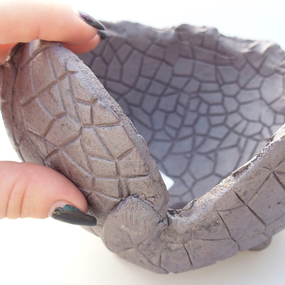 Keramikschale 15 x 14,5 x 10 cm , Metallic-Farbe