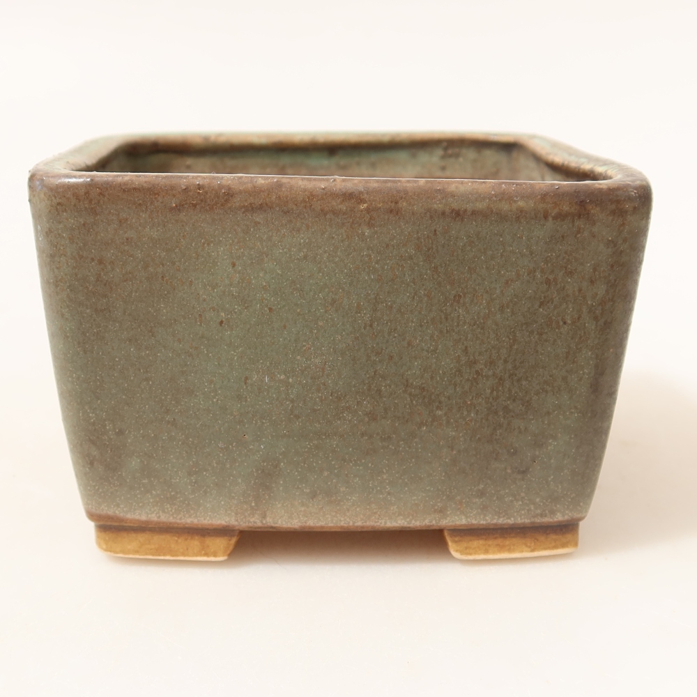 Keramik-Bonsai-Schale 10,5 x 10,5 x 7 cm, Farbe: grün