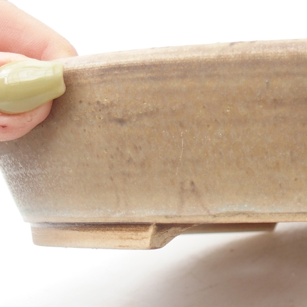 Keramik-Bonsaischale 20,5 x 18,5 x 4 cm, Farbe Grün