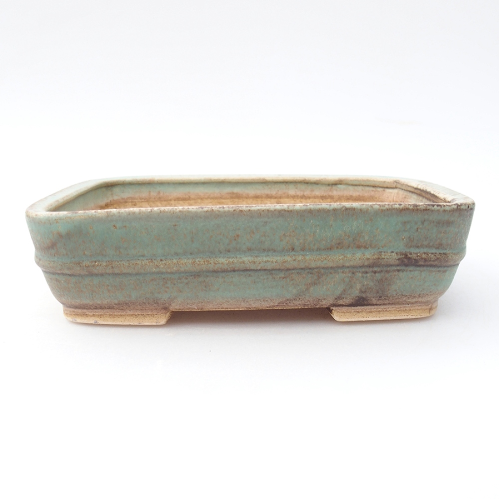 Bonsaischale aus Keramik 17,5 x 14 x 4,5 cm, Farbe Grün
