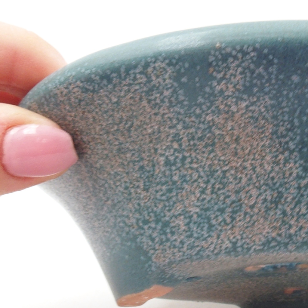 Keramik-Bonsaischale 13,5 x 13,5 x 5 cm, Farbe blau