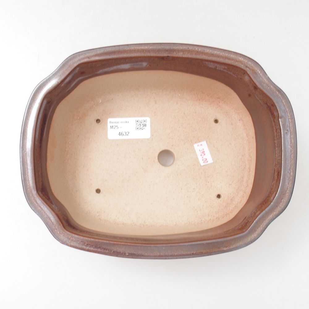Keramik-Bonsaischale 22,5 x 17,5 x 7 cm, Farbe braun