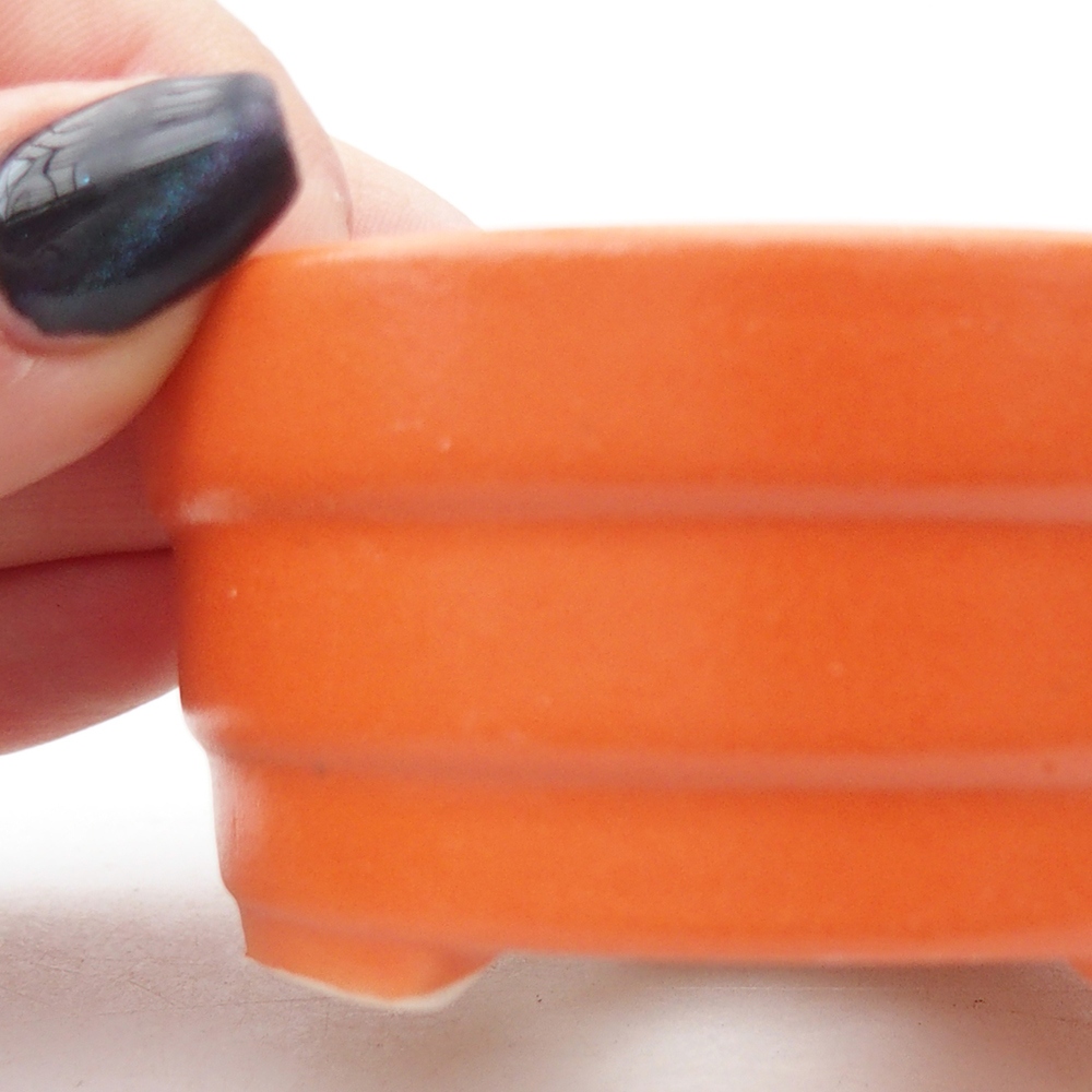 Mini-Bonsaischale 7,5 x 7,5 x 3,5 cm, orange