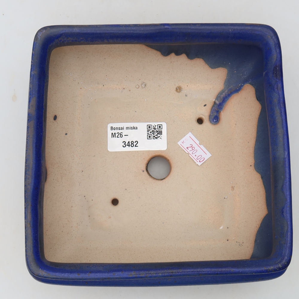 Bonsaischale aus Keramik 15,5 x 15,5 x 6 cm, Farbe blau