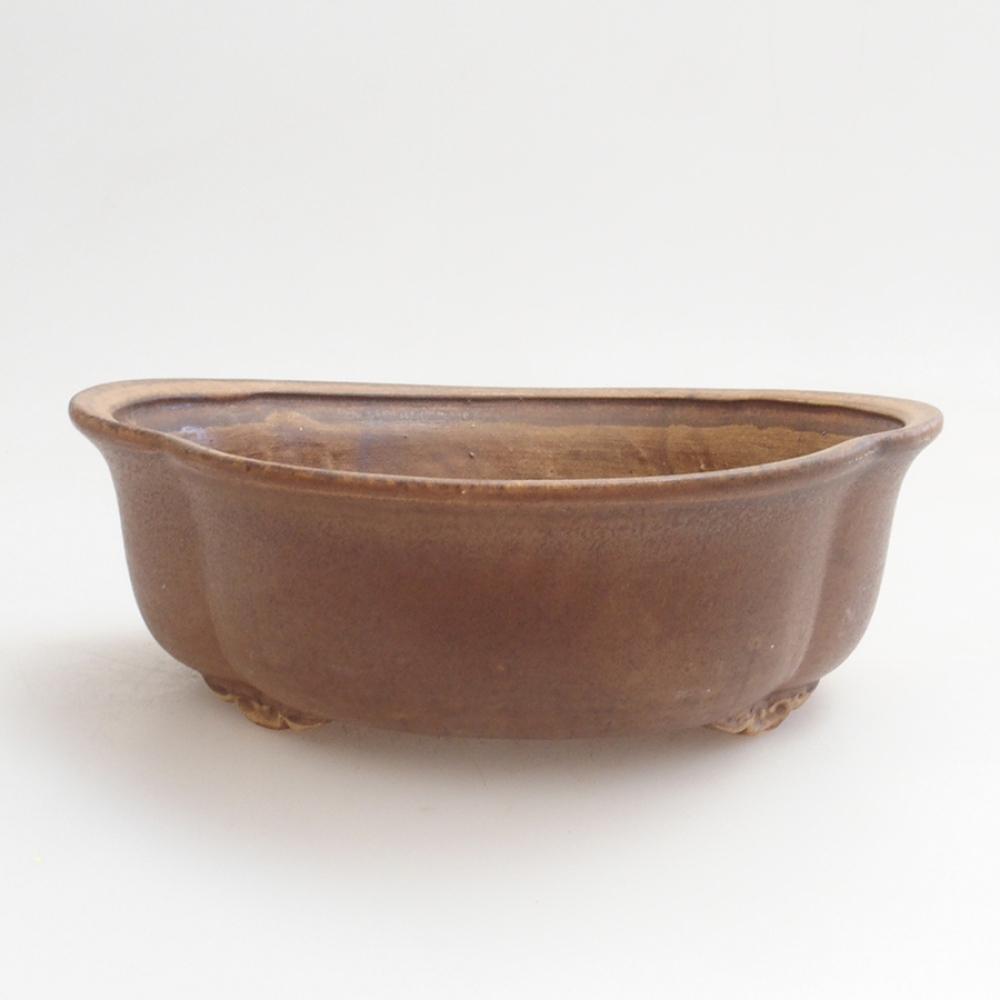 Bonsaischale aus Keramik 18 x 17 x 6 cm, Farbe braun