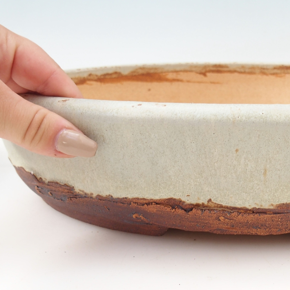Bonsaischale 33 x 25 x 7,5cm , Farbe beige