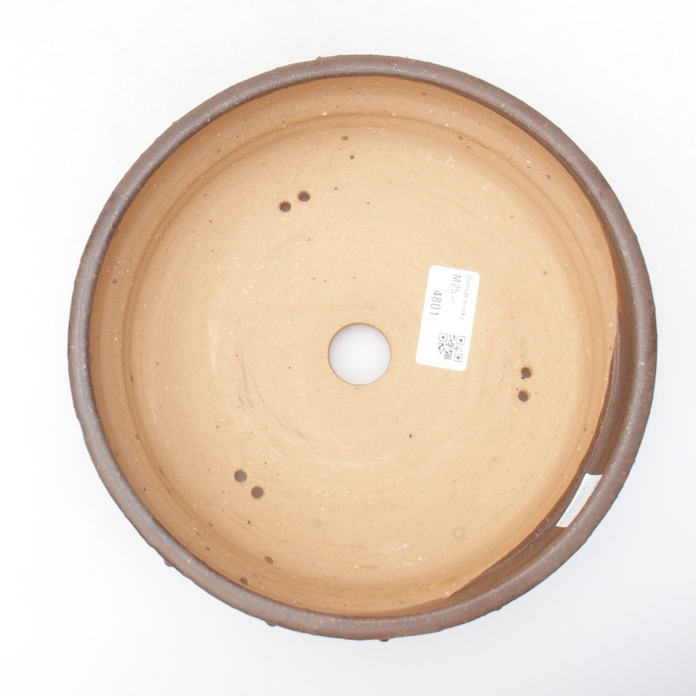 Bonsaischale aus Keramik 20,5 x 20,5 x 5,5 cm, braune Farbe