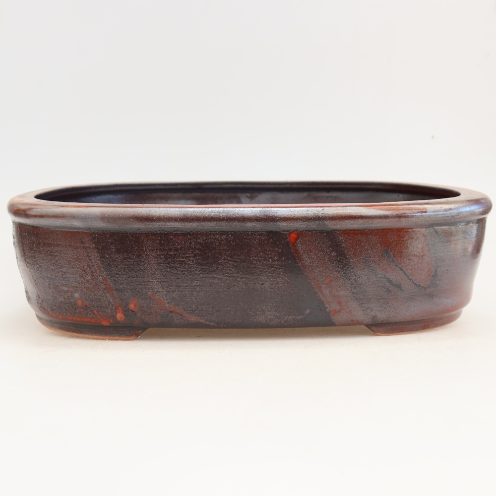 Keramik-Bonsai-Schale 31,5 x 24 x 8 cm, Farbe: metallisch-rot