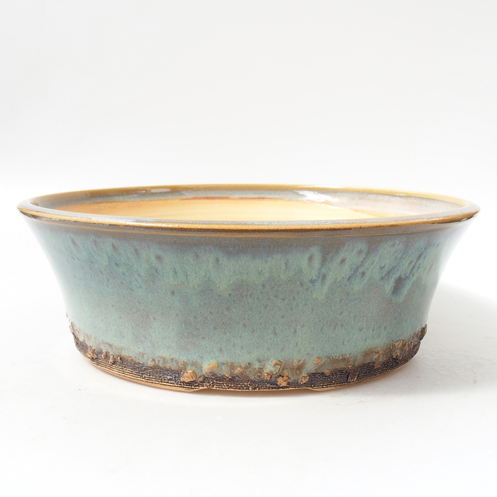 Keramik-Bonsaischale 26,5 x 26,5 x 8,5 cm, Farbe Grün