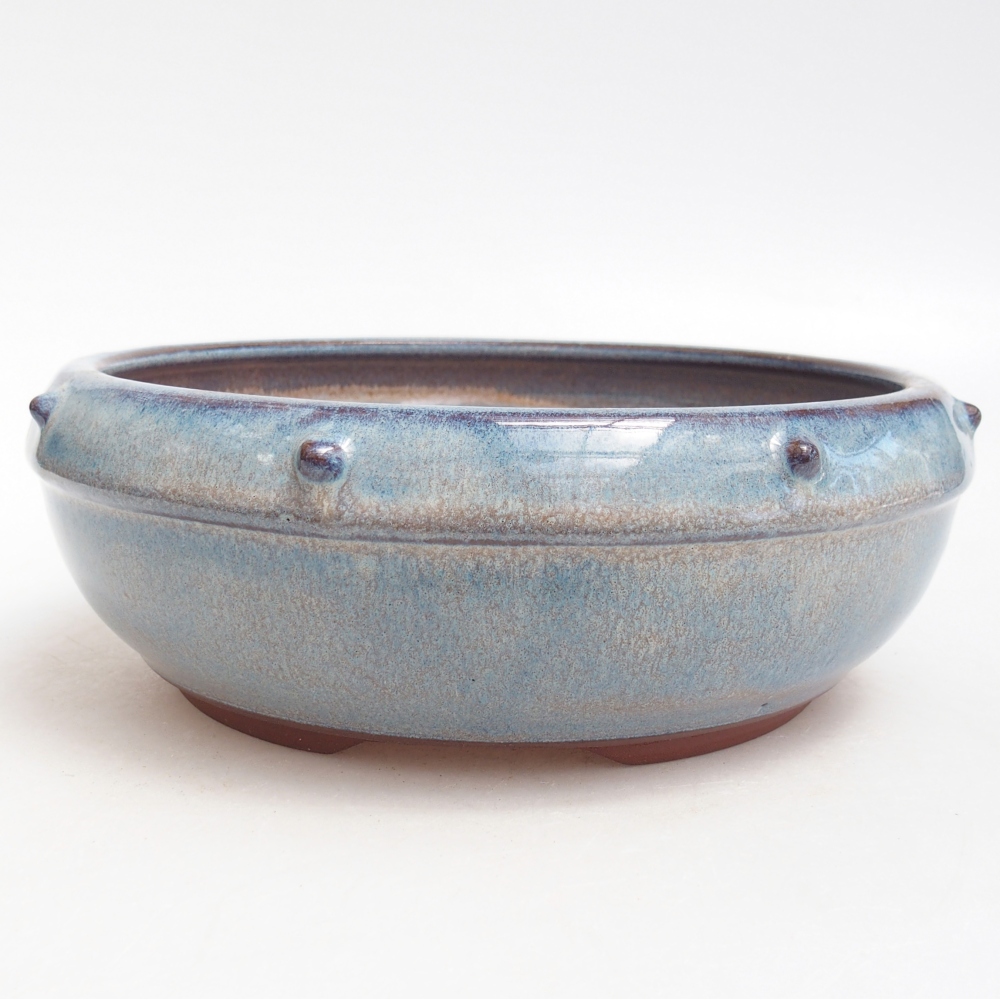 Bonsaischale aus Keramik 18,5 x 18,5 x 6,5 cm, Farbe blau