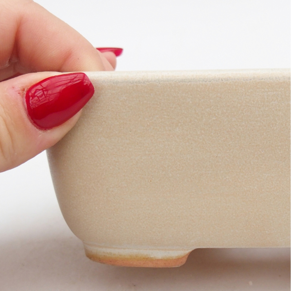 Bonsaischale aus Keramik 12,5 x 10 x 5 cm, Farbe beige