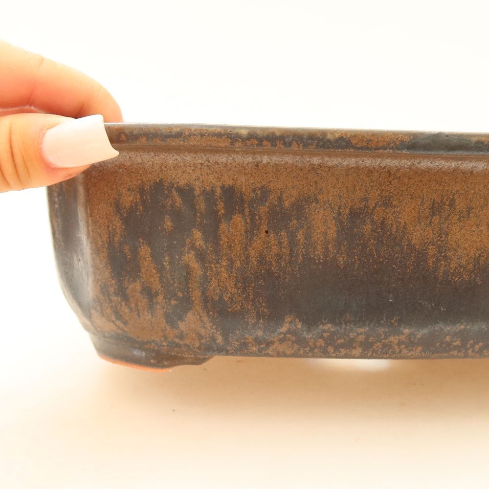 Keramik-Bonsai-Schale 24,5 x 21 x 7,5 cm, Farbe: braun