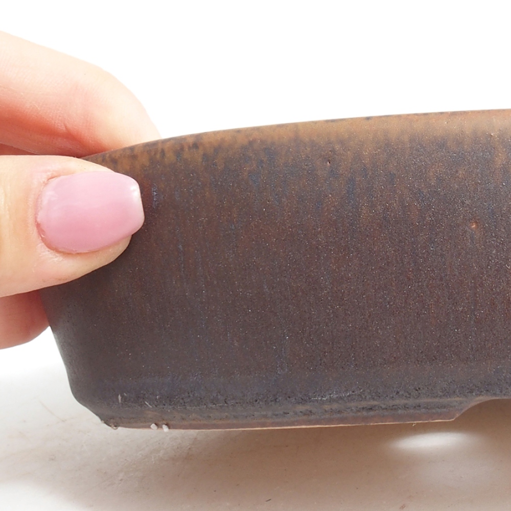 Keramik-Bonsaischale 16,5 x 11 x 4 cm, Farbe braun