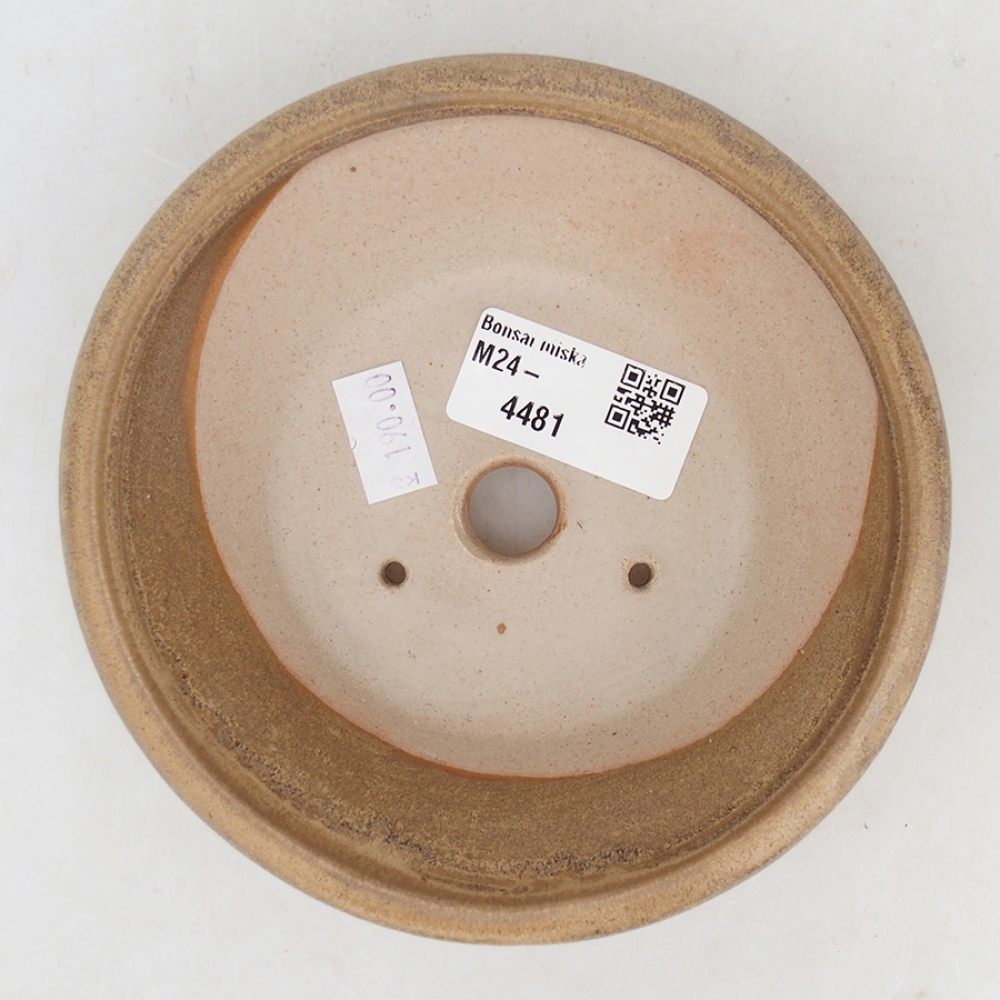 Keramik-Bonsaischale 13,5 x 13,5 x 4,5 cm, Beige Farbe