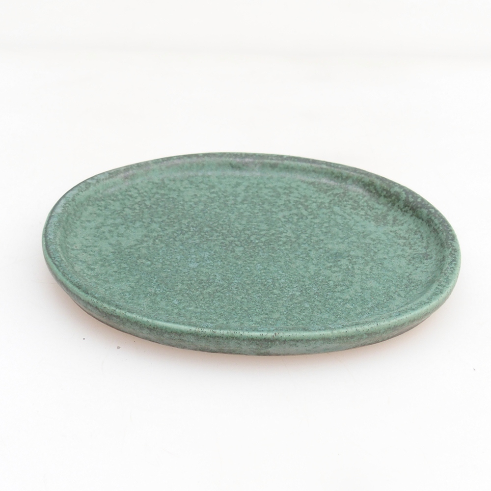 Keramische Untertasse H30 - 12,5 x 10,5 x 1 cm - grün