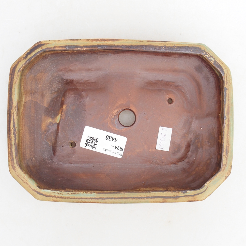 Bonsaischale aus Keramik 19 x 14 x 4 cm, Farbe grün