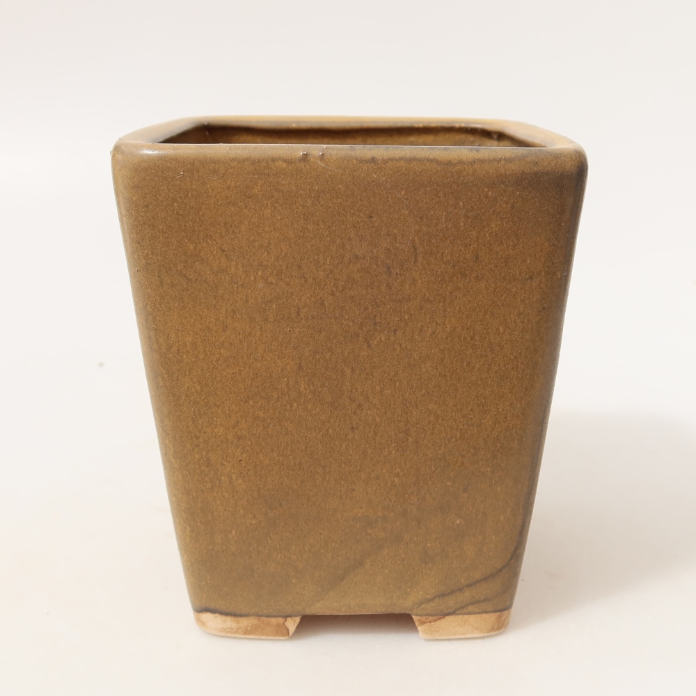 Keramik-Bonsai-Schale 10,5 x 10,5 x 12 cm, Farbe: braun