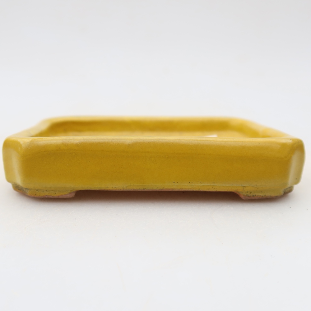 Bonsaischale aus Keramik 10 x 8 x 2 cm, gelb