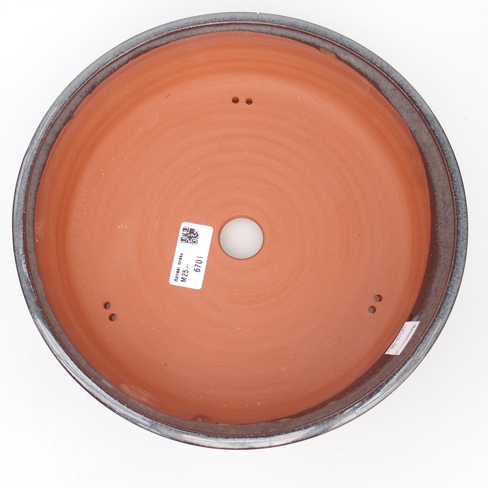 Bonsaischale aus Keramik 25,5 x 25,5 x 5,5 cm, grau