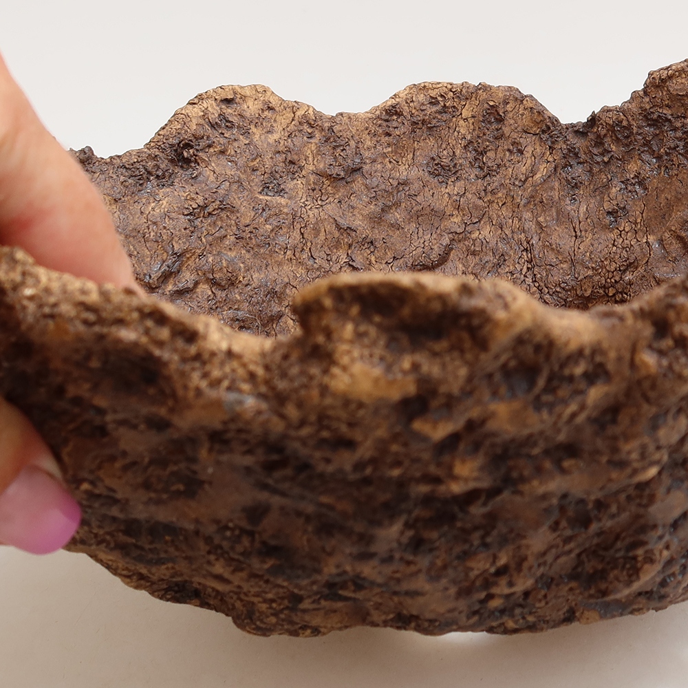 Keramikschale 22,5 x 18 x 16 cm, Farbe: braun