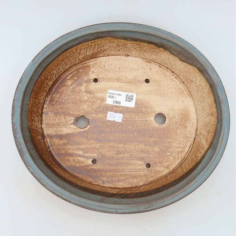 Keramik-Bonsai-Schale 27 x 24,5 x 6 cm, Farbe: Blau