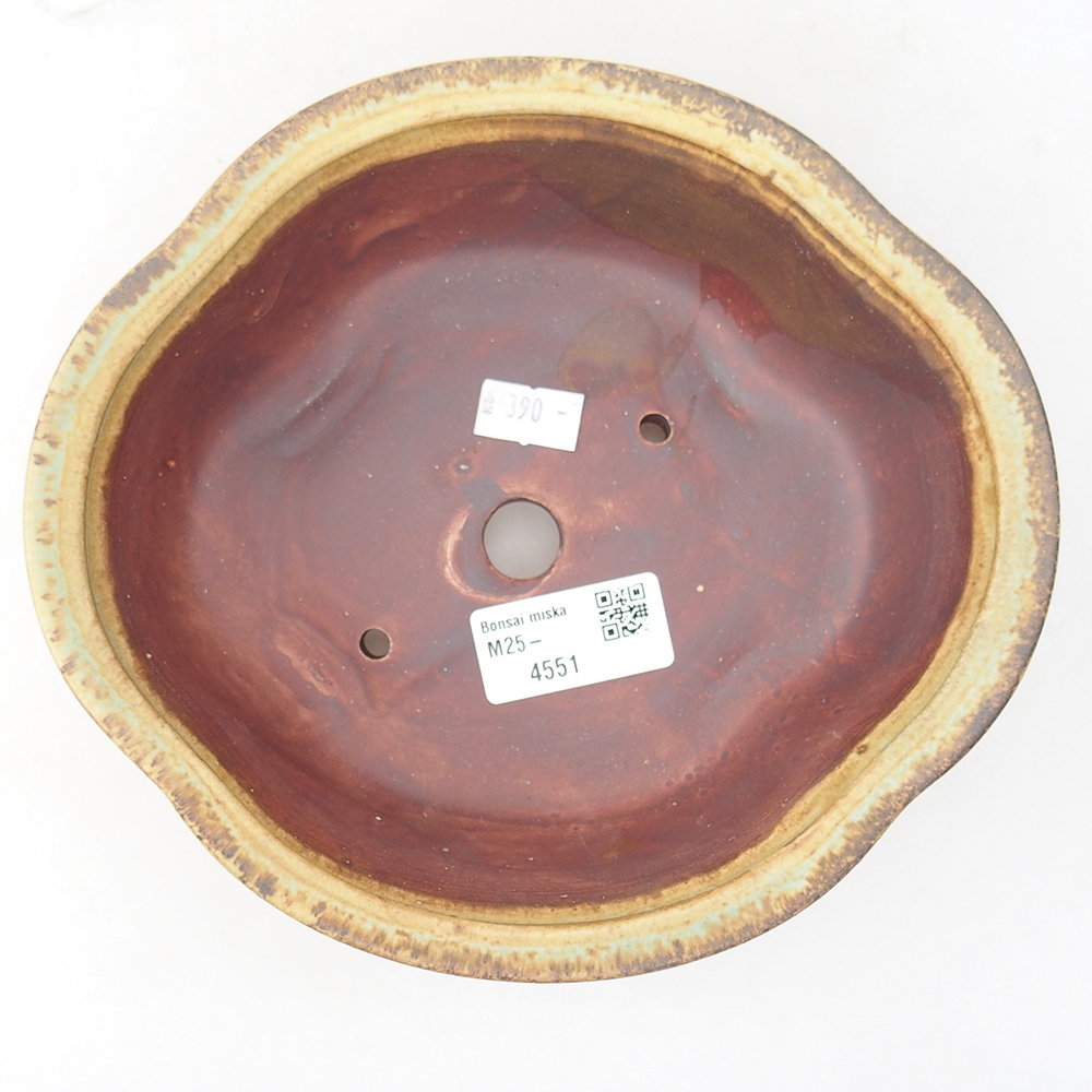 Keramik-Bonsaischale 19 x 17 x 6 cm, Farbe Grün