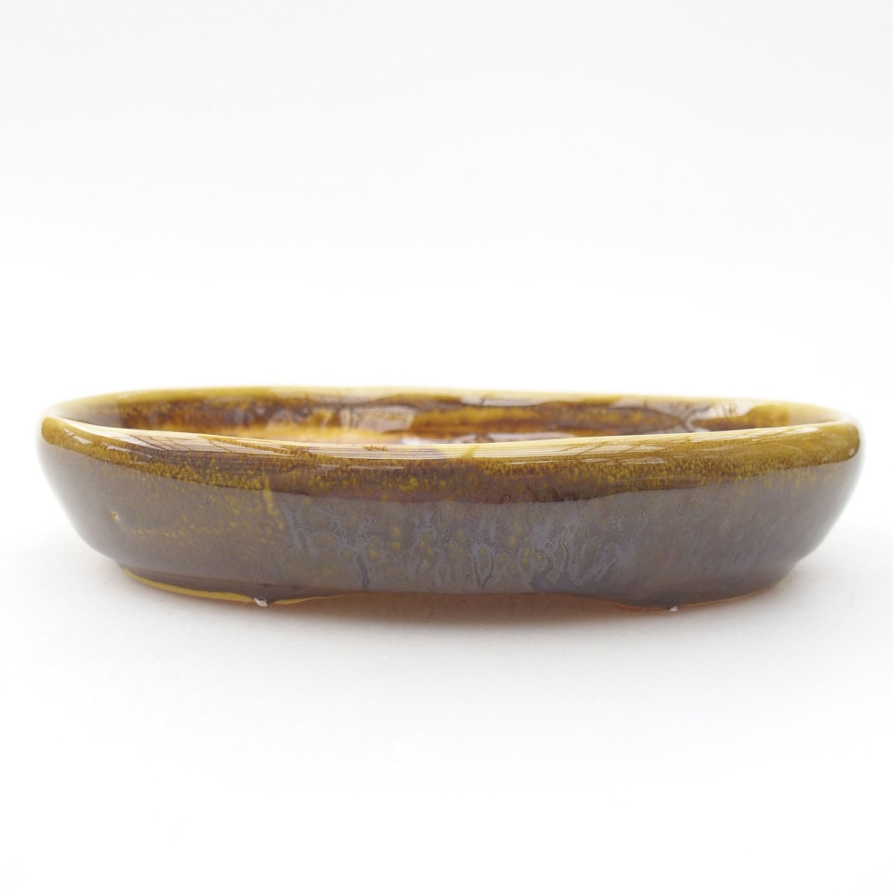 Keramik-Bonsaischale  13 x 10 x 2,5 cm, Farbe gelb