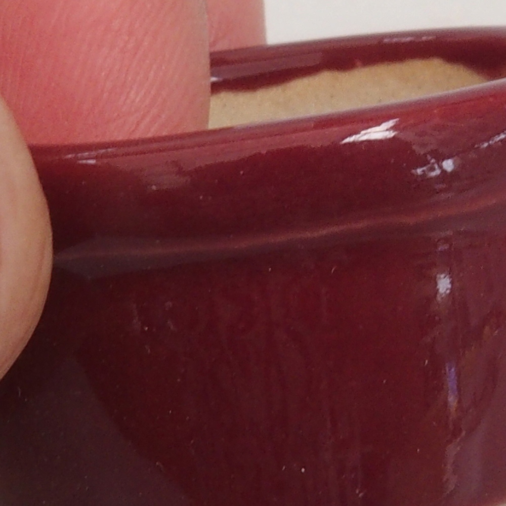 Mini-Bonsaischale 3,5 x 3,5 x 2 cm, Farbe Burgunder