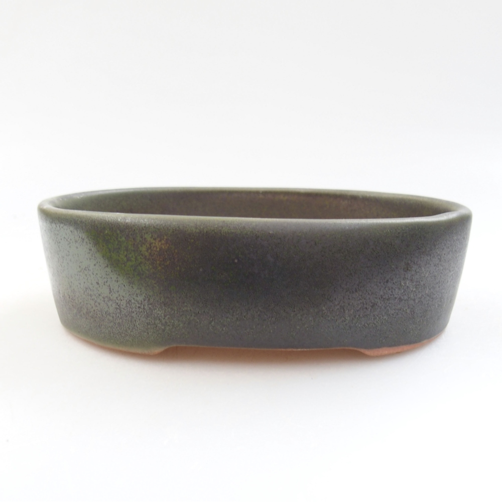 Keramik-Bonsaischale 13 x 10 x 4 cm, Farbe Grün