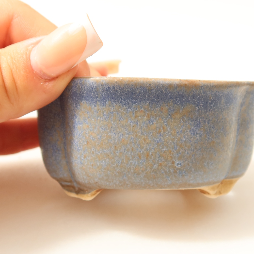 Keramik-Bonsai-Schale 8 x 7,5 x 3,5 cm, Farbe: Blau