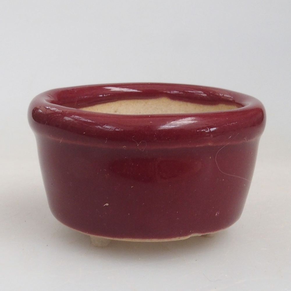 Mini-Bonsaischale 3,5 x 3,5 x 2 cm, Farbe Burgunder