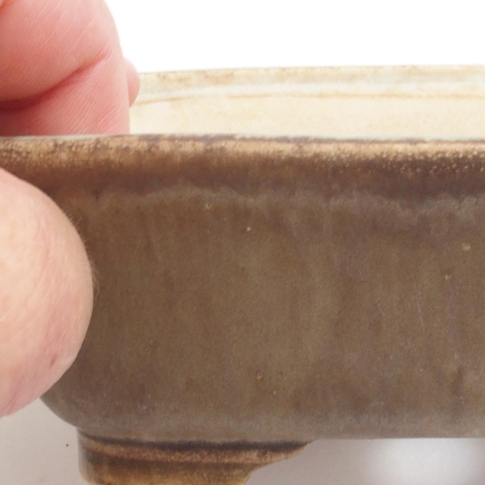 Bonsaischale aus Keramik 14,5 x 12 x 4,5 cm, Farbe Grün