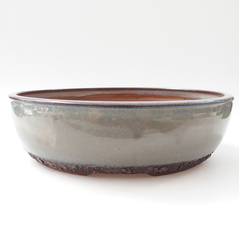 Bonsaischale aus Keramik 25 x 25 x 7 cm, grau